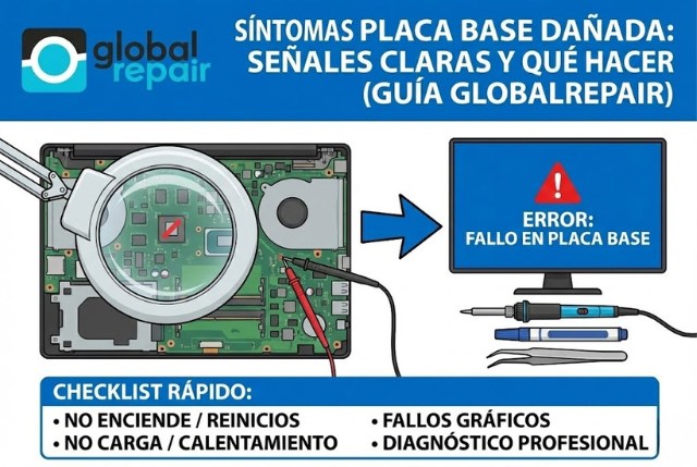 Síntomas de placa base dañada en portátil o móvil: señales claras y qué hacer