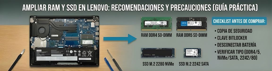 Ampliar RAM y SSD en Lenovo: recomendaciones y precauciones (guía práctica)