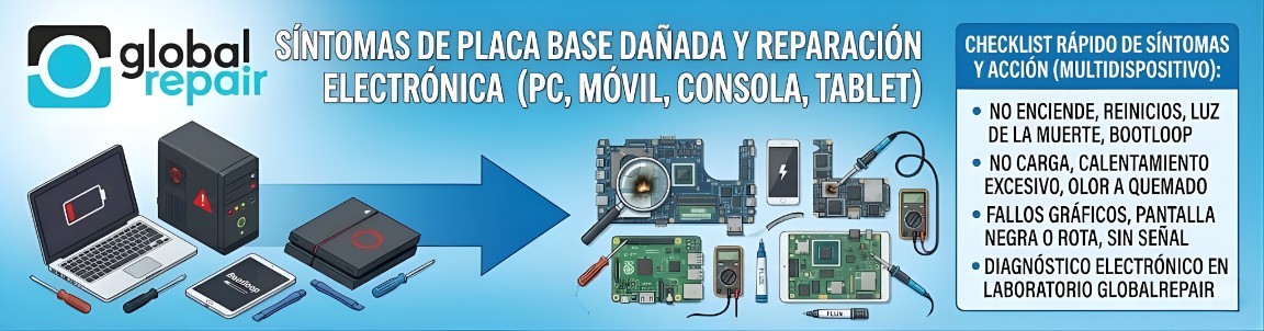 Síntomas de placa base dañada en portátil o móvil: señales claras y qué hacer