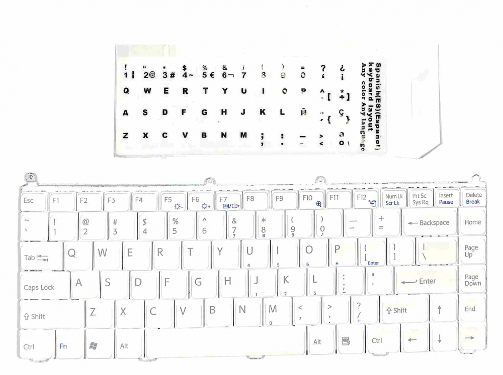 Teclado inglés blanco + pegatinas español Sony Vaio VGN-AR VGN-FE -  GSVGNARWHIKBD