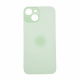 Tapa trasera verde iPhone 15 - Cristal trasero con orificio de cámara grande para fácil instalación