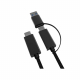 Cable USB-C con adaptador a USB-A 3.0 1m negro CAB0511